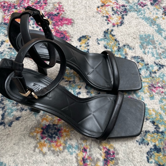 Zara Leather High Heel Sandals - Picture 8 of 11